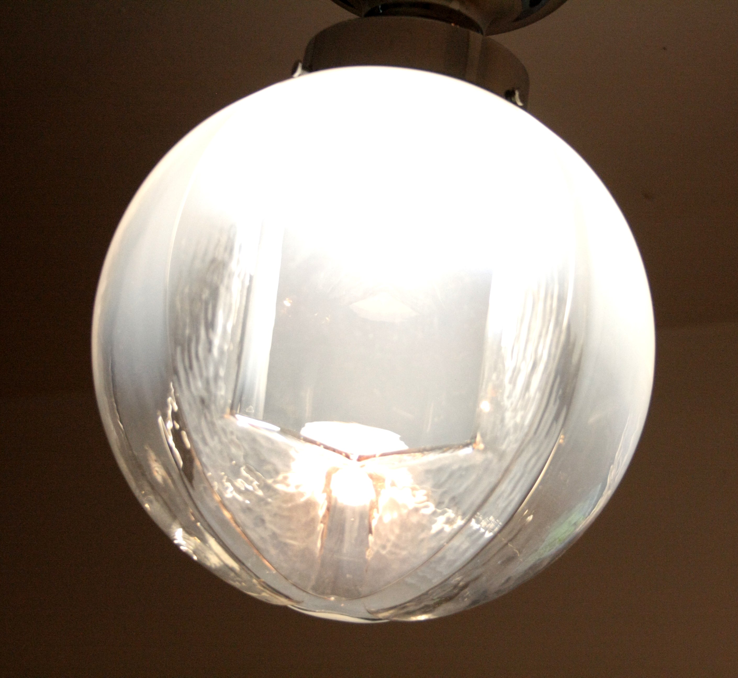 Chromed_ceiling_lamp,_blown_Murano_glass,_Italy,_1960s