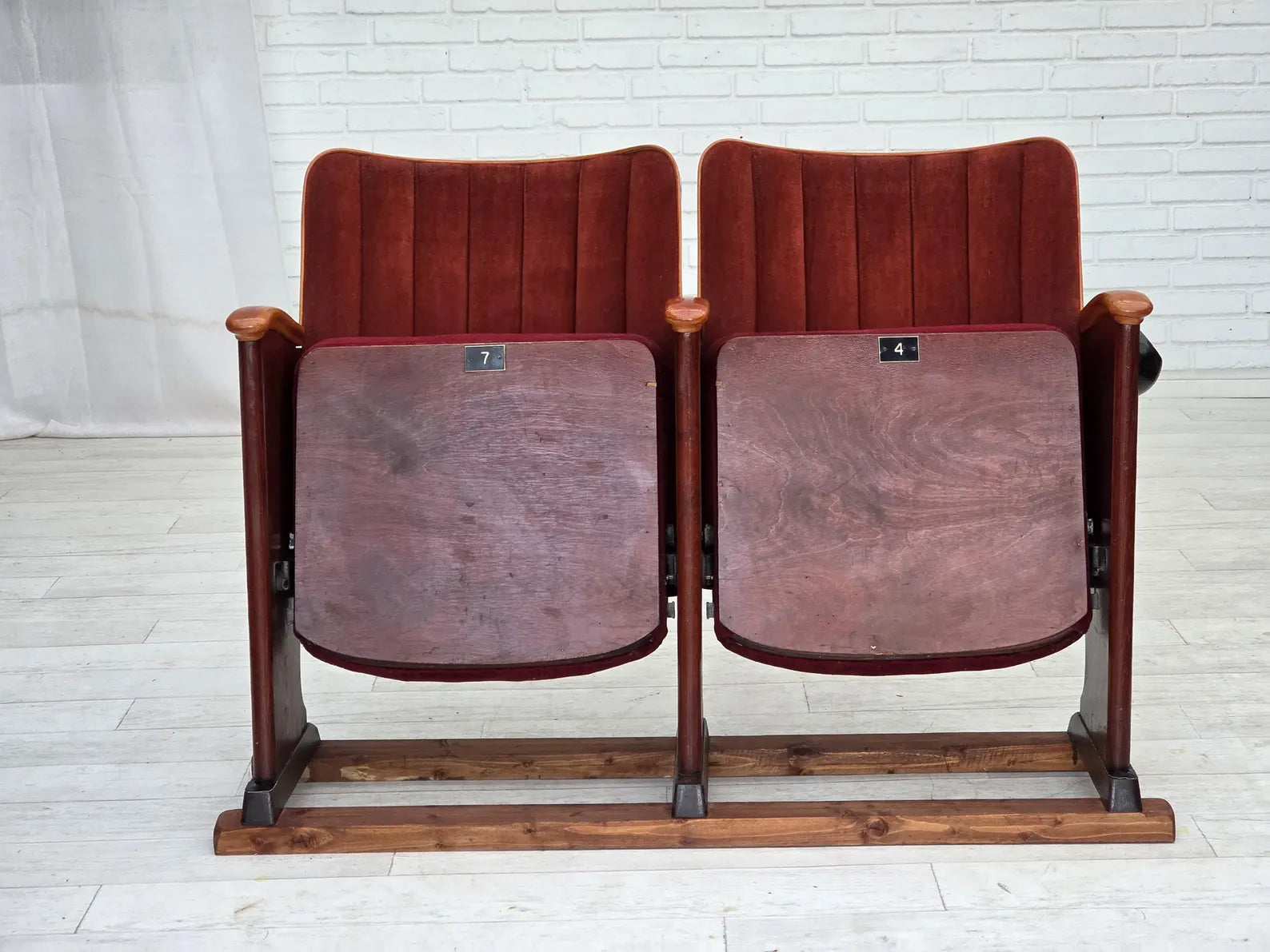 Set_of_2_Cinema_Armchairs,_Red_Velvet_&_Wood_Frame,_1950s_Denmark