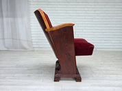 Set_of_2_Cinema_Armchairs,_Red_Velvet_&_Wood_Frame,_1950s_Denmark