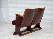 Set_of_2_Cinema_Armchairs,_Red_Velvet_&_Wood_Frame,_1950s_Denmark