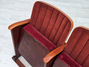 Set_of_2_Cinema_Armchairs,_Red_Velvet_&_Wood_Frame,_1950s_Denmark