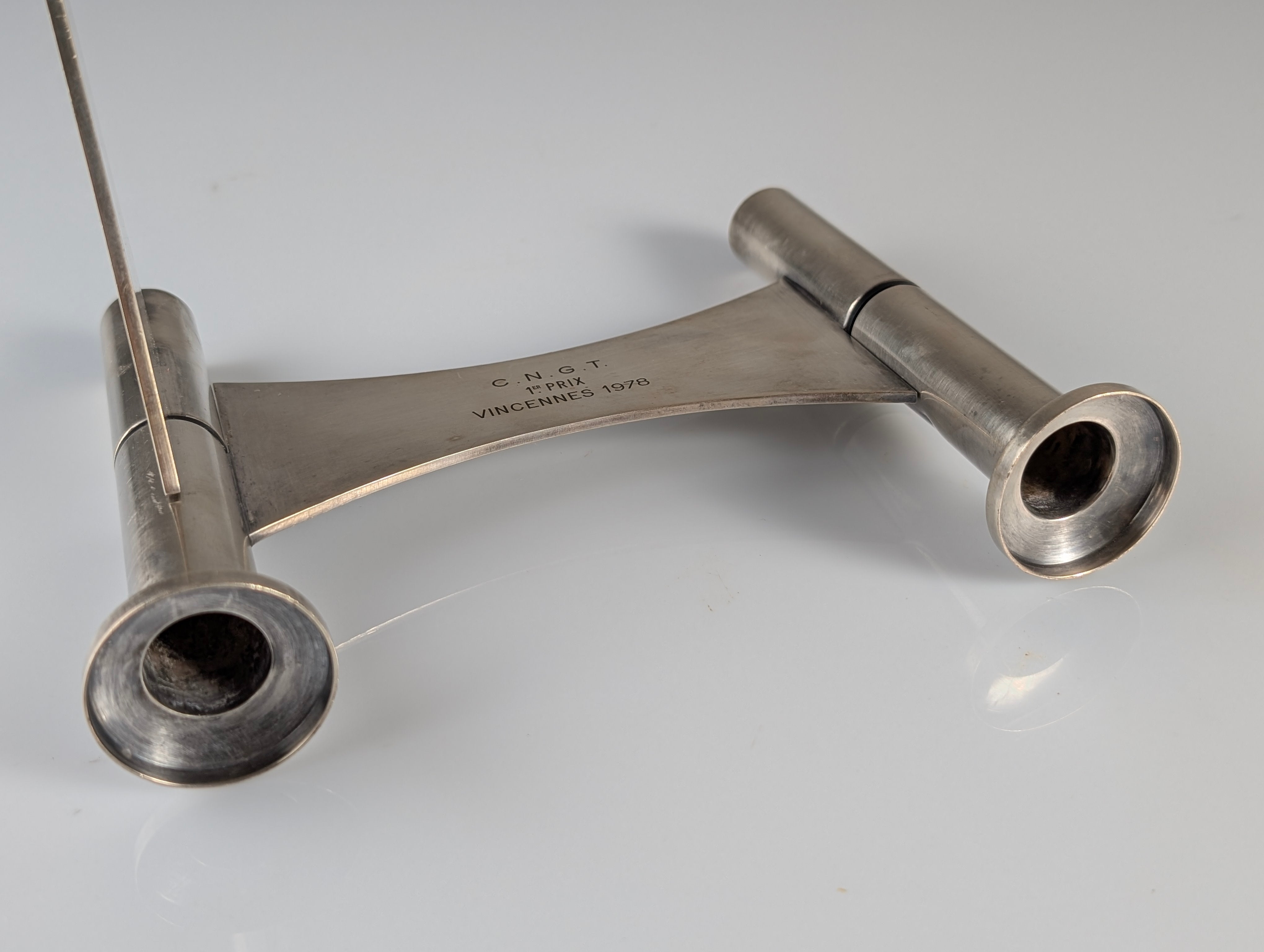 1978_Modernist_Silver-Plated_Three-Light_Candlestick_Attributed_to_Roger_Tallon_for_Ravinet_d’Enfert