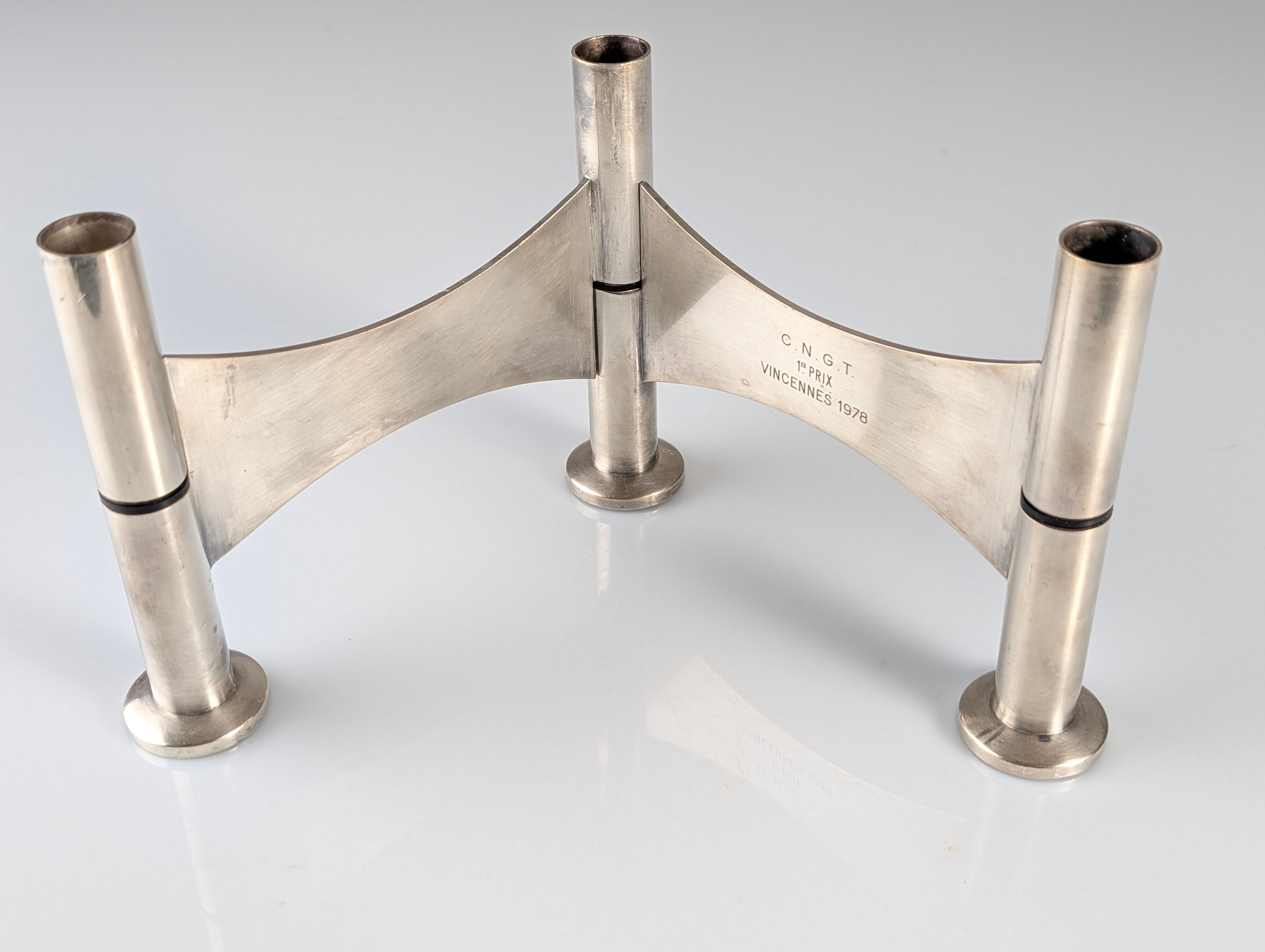 1978_Modernist_Silver-Plated_Three-Light_Candlestick_Attributed_to_Roger_Tallon_for_Ravinet_d’Enfert