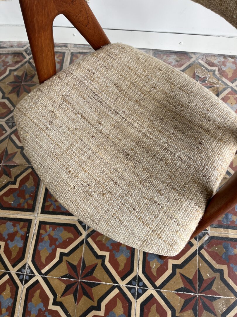 Compass_Chair_by_Kai_Kristiansen_for_Schou_Andersen,_Teak_and_Wool,_Denmark,_1950s–1960s