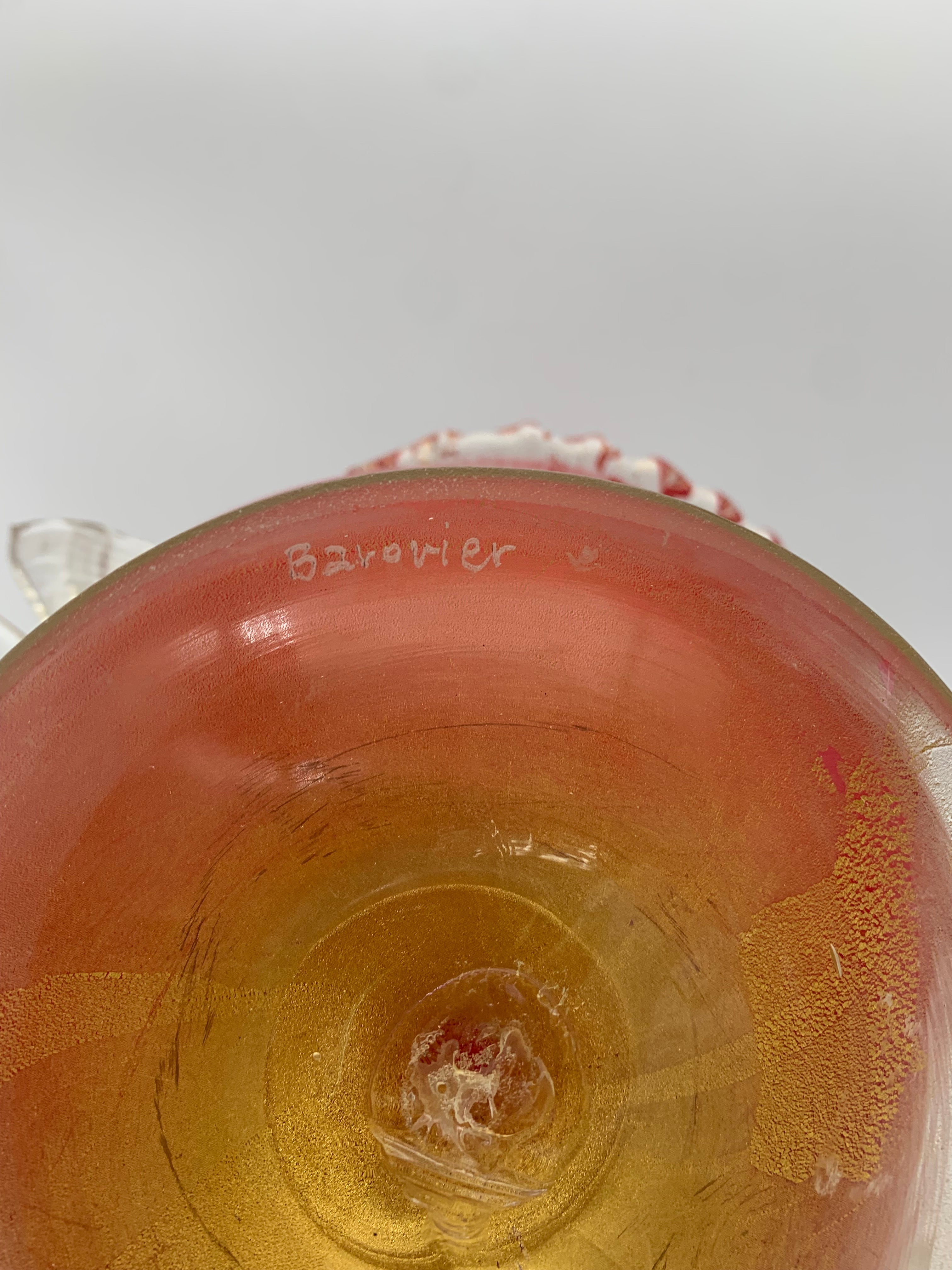 Signed_Barovier_Murano_Art_Glass_Bowl_in_Ruby_Red,_Clear_and_Black_Glass,_Italy