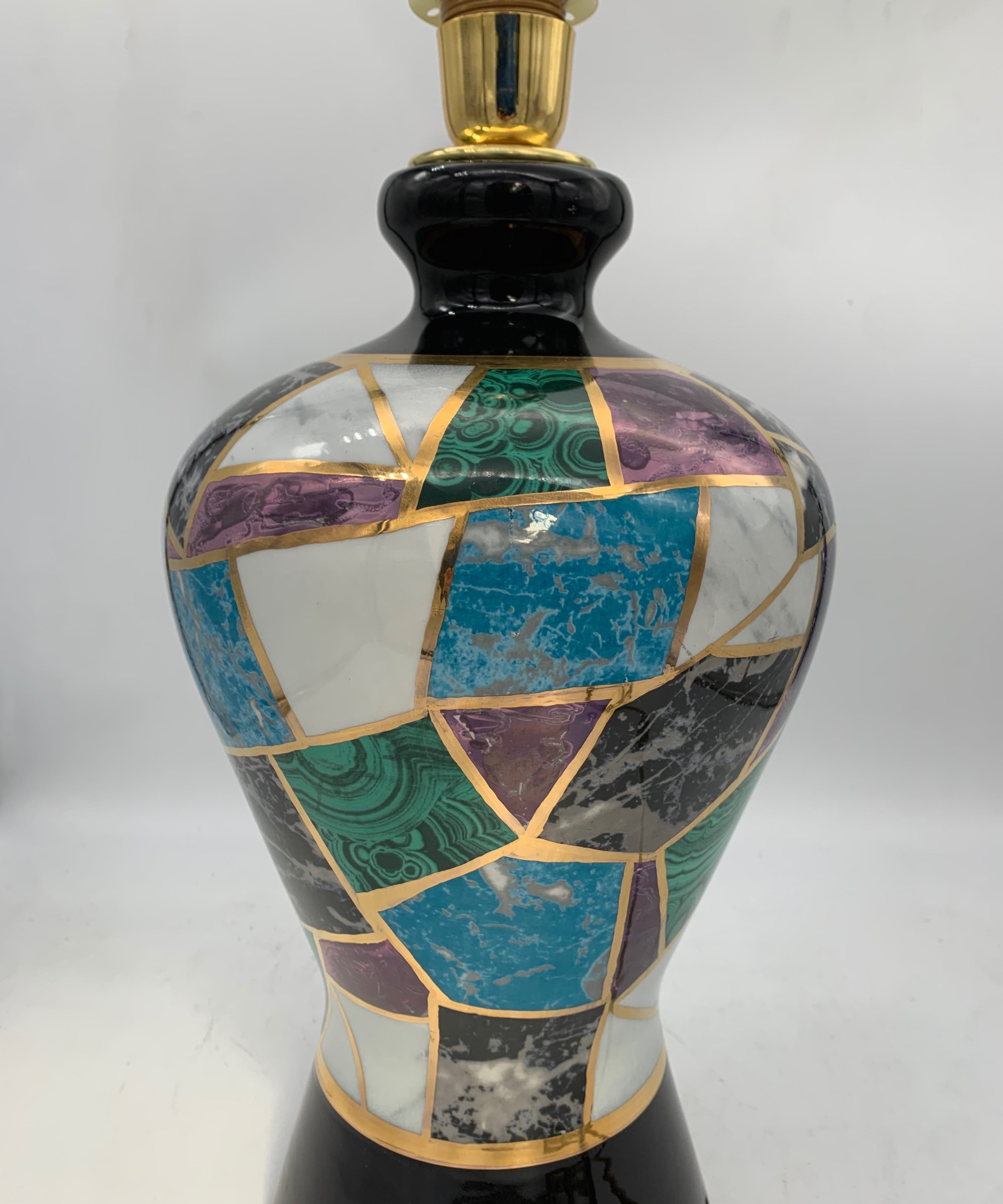 Boni_Ceramic_Table_Lamp,_Handcrafted_Glazed_Vase_Lamp,_Italian_Postmodern_Design,_1980s