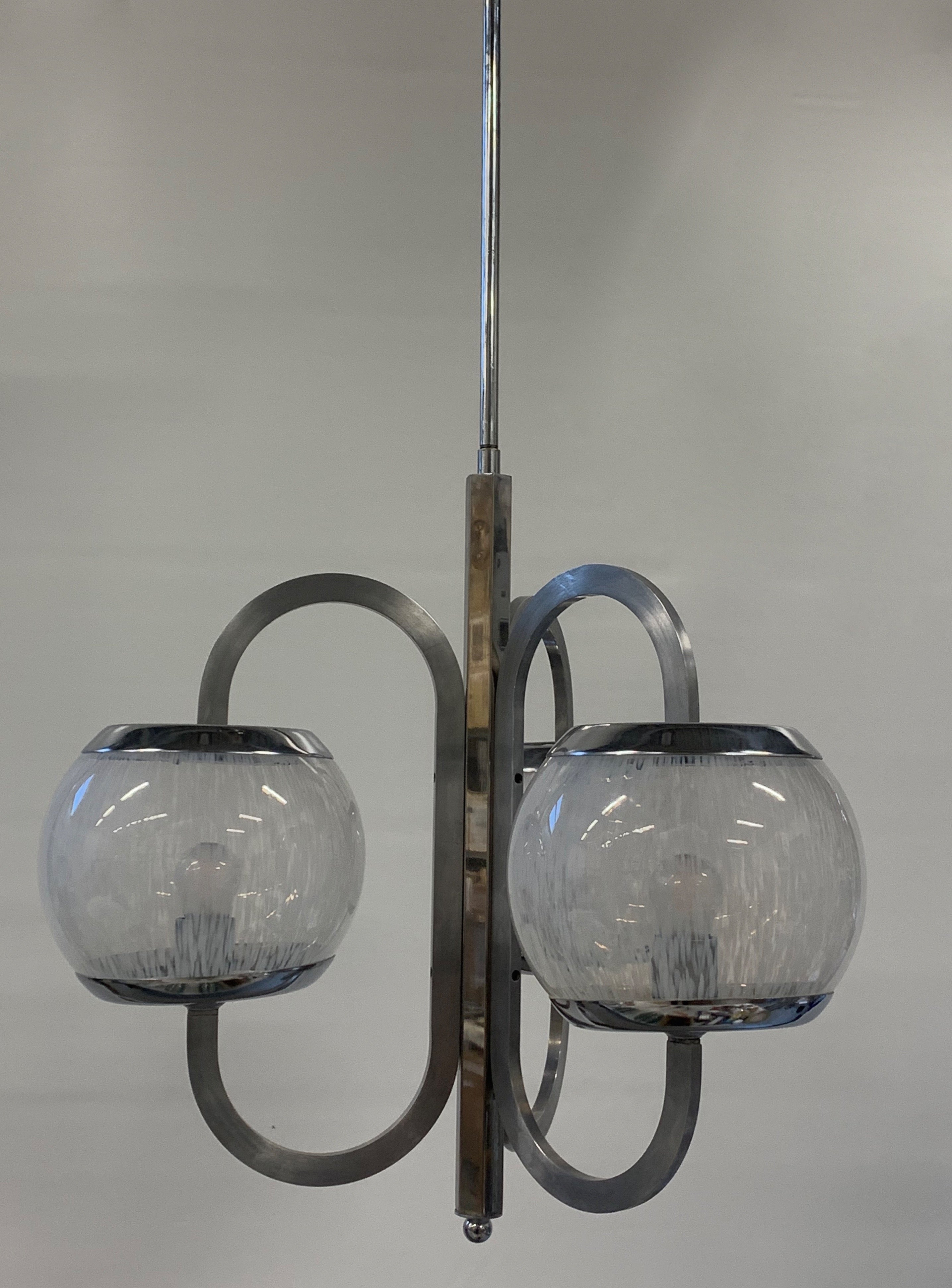 Nason_Moretti_Murano_Glass_Chandelier,_Chrome_&_Lattimo_Glass,_Italy