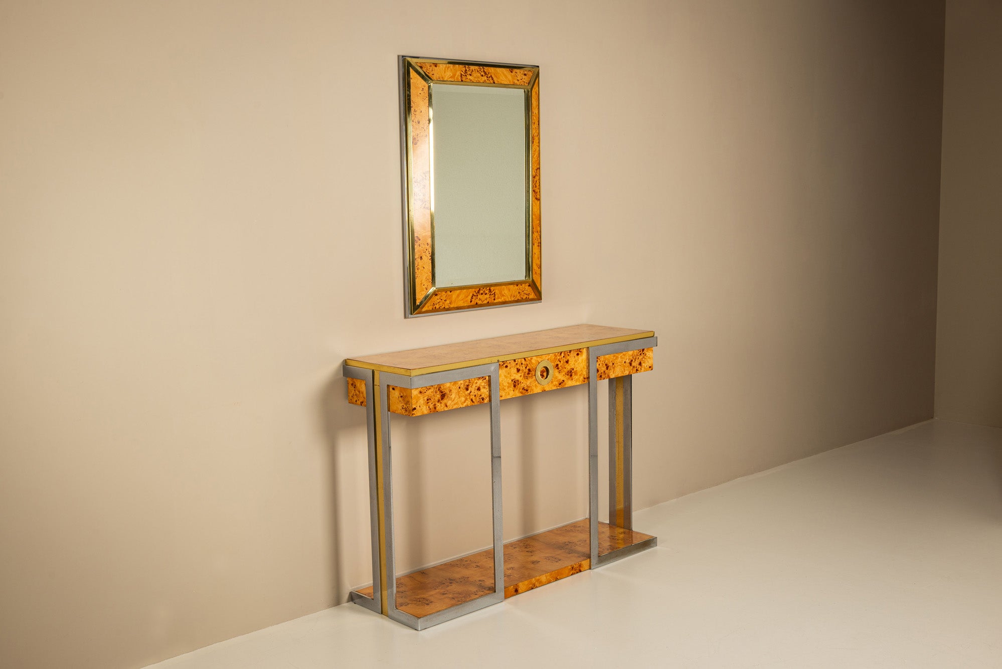 Console_Table_and_Mirror_by_Mario_Sabot_for_Willy_Rizzo,_1970s,_Italy