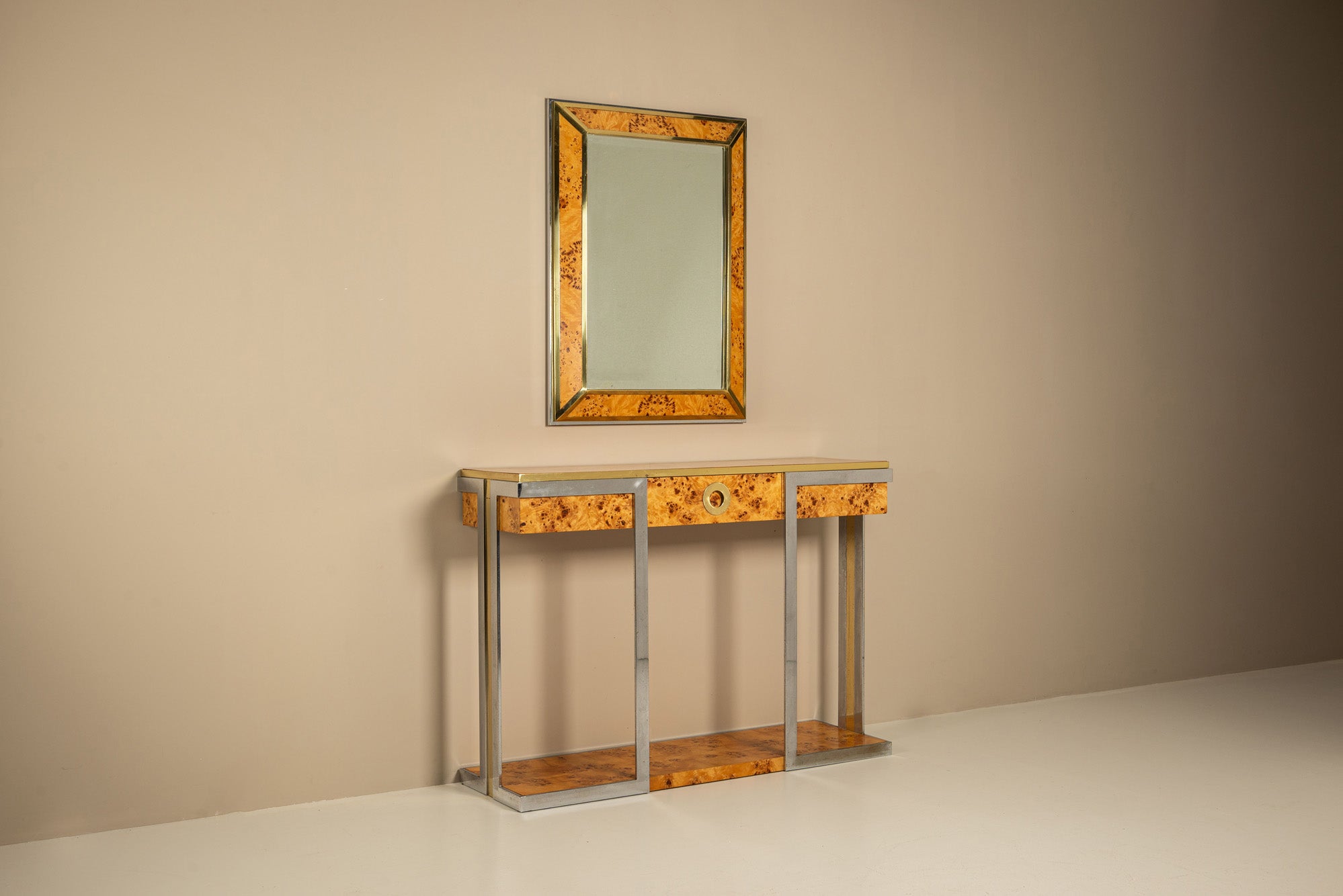 Console_Table_and_Mirror_by_Mario_Sabot_for_Willy_Rizzo,_1970s,_Italy
