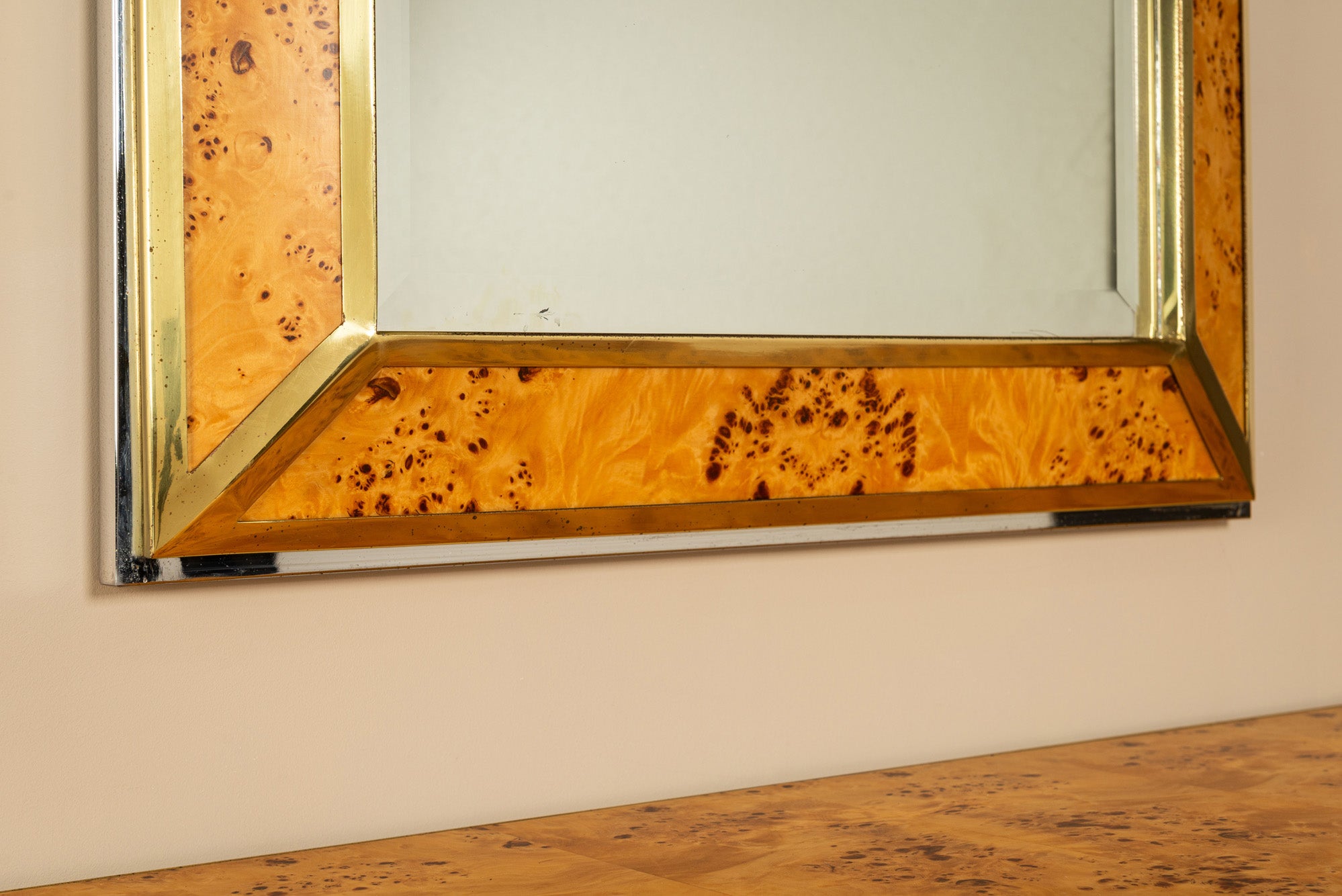 Console_Table_and_Mirror_by_Mario_Sabot_for_Willy_Rizzo,_1970s,_Italy