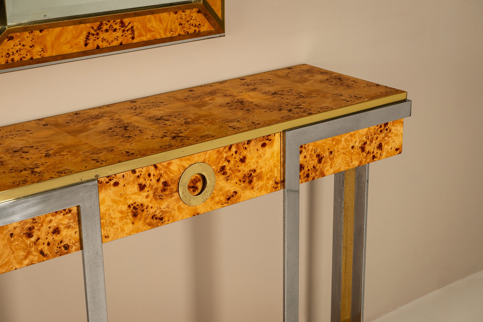 Console_Table_and_Mirror_by_Mario_Sabot_for_Willy_Rizzo,_1970s,_Italy