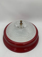 Set_of_2_Red_Vintage_Glass_Flush_Mount_or_Wall_Lights_with_Brass_Details,_Italy