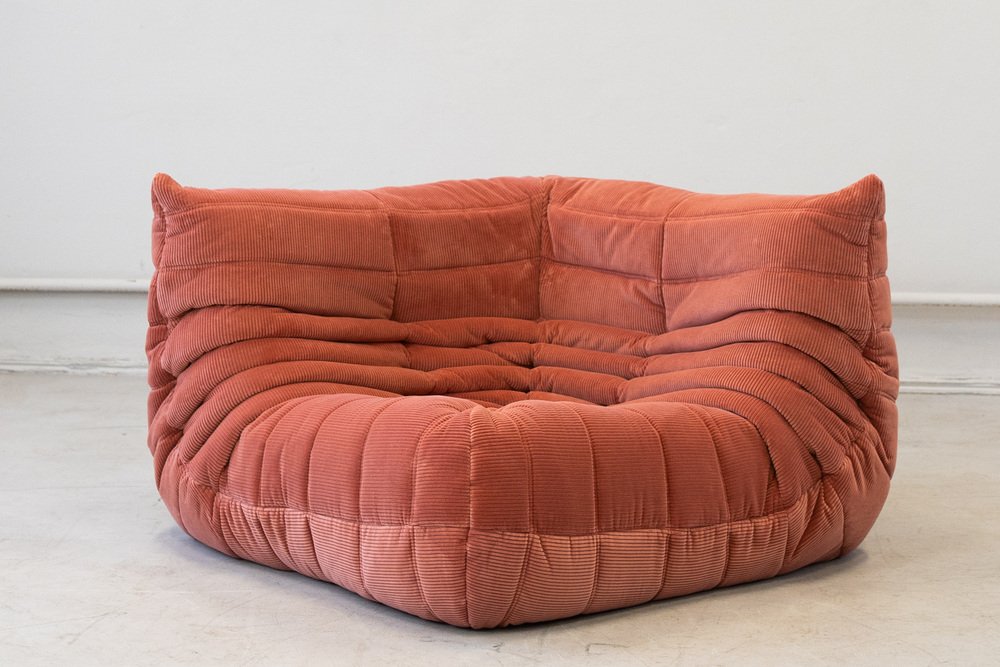Coral_Corduroy_Togo_Corner_Chair_by_Michel_Ducaroy_for_Ligne_Roset,_France