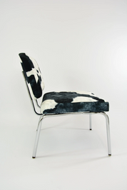 1970s-Style_Lounge_Armchair_in_Cowhide-Effect_Velvet_and_Chrome