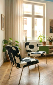 1970s-Style_Lounge_Armchair_in_Cowhide-Effect_Velvet_and_Chrome