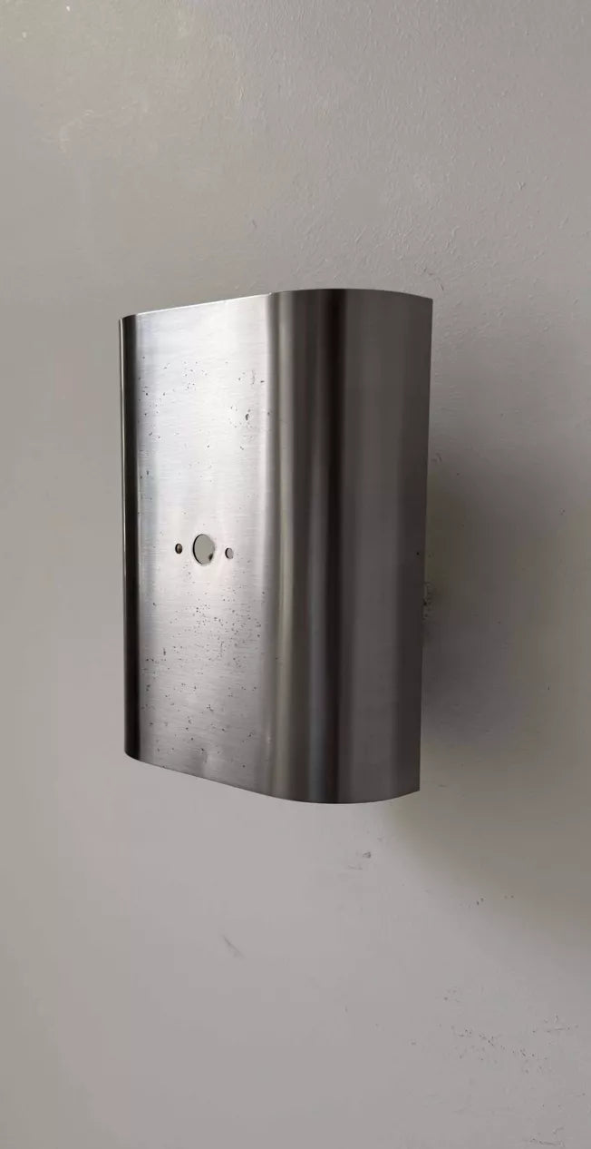 Curved_Brushed_Metal_Wall_Sconce,_France_1970s