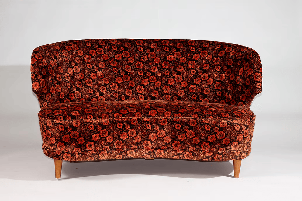 Curved_Sofa_by_Carl_Johan_Boman,_Upholstered_Wood,_1940s,_Finland