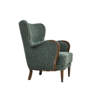 Danish_Armchair_by_Slagelse_Møbelværk_in_Green_Velour_and_Beech,_Denmark,_1960s