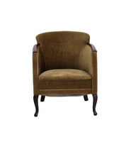 Danish_Armchair_in_Green_Velour_with_Ash_Wood_and_Brass_Springs,_Denmark,_1950s