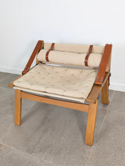 Danish_Armchair_with_Canvas_and_Leather_Straps,_20th_Century