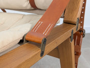 Danish_Armchair_with_Canvas_and_Leather_Straps,_20th_Century