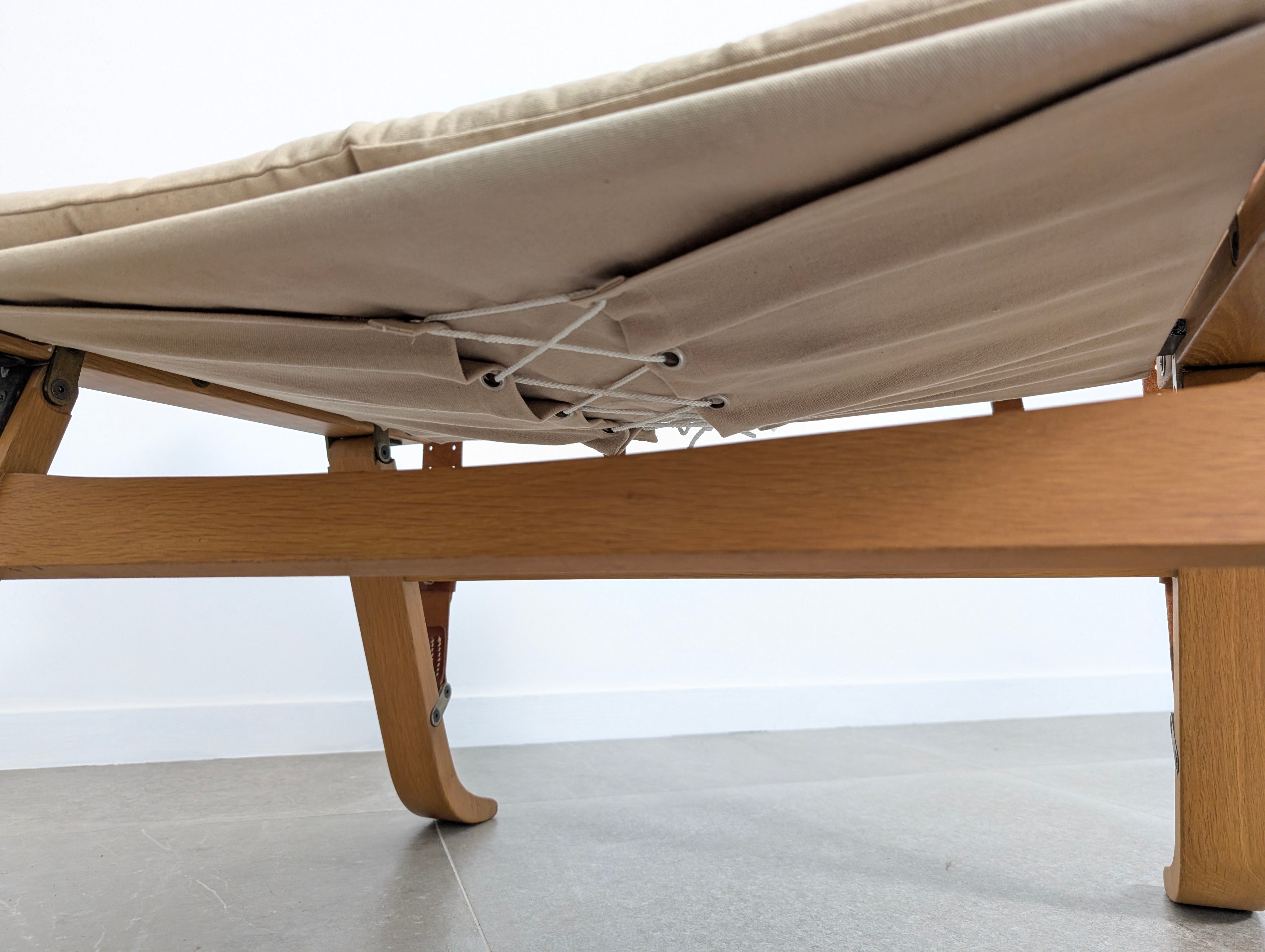 Danish_Armchair_with_Canvas_and_Leather_Straps,_20th_Century