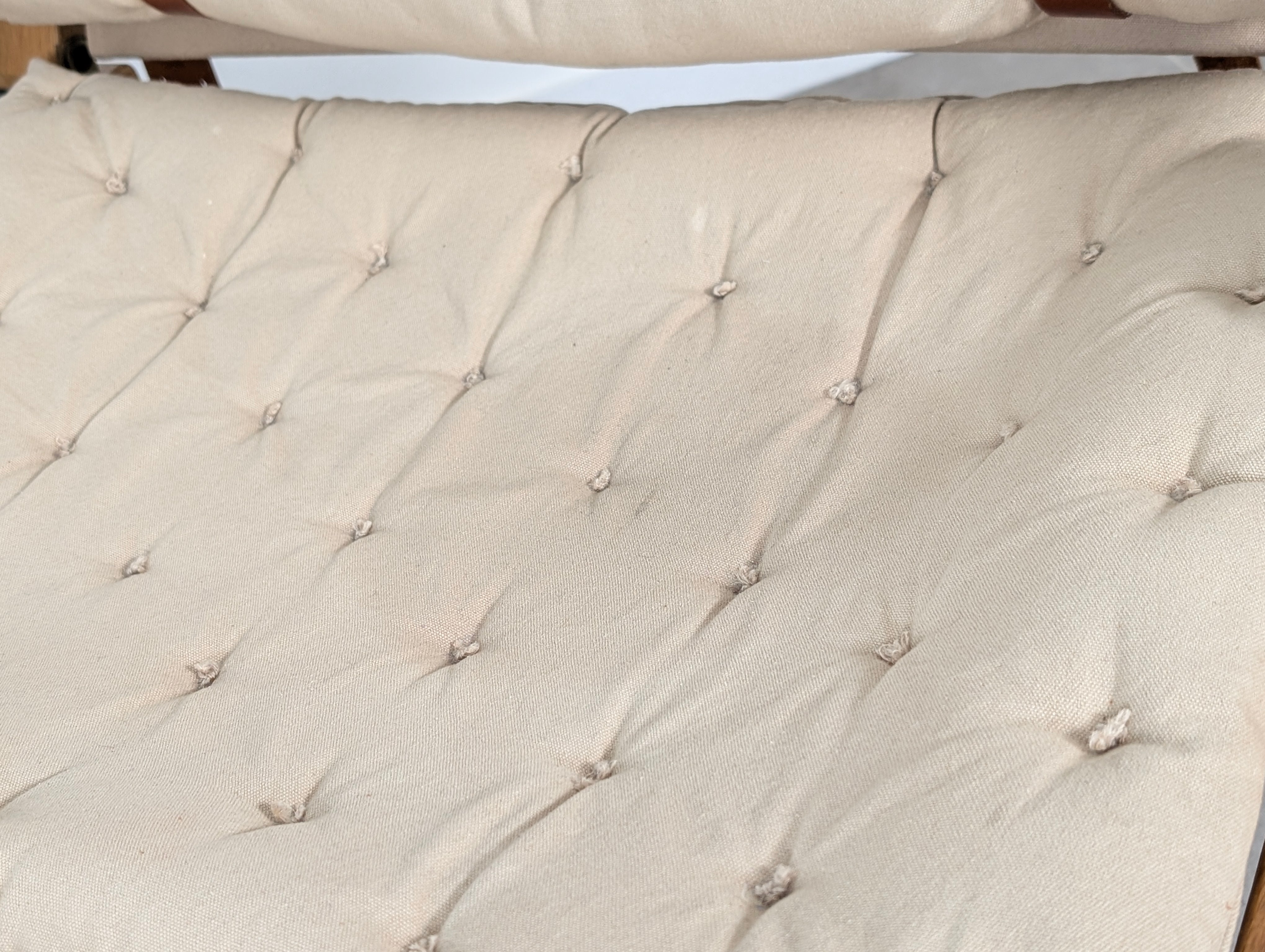 Danish_Armchair_with_Canvas_and_Leather_Straps,_20th_Century