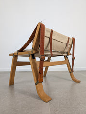 Danish_Armchair_with_Canvas_and_Leather_Straps,_20th_Century