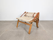 Danish_Armchair_with_Canvas_and_Leather_Straps,_20th_Century