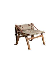 Danish_Armchair_with_Canvas_and_Leather_Straps,_20th_Century