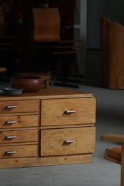 Danish_Art_Deco_Pine_Chest_of_Drawers_with_Metal_Handles,_1940s