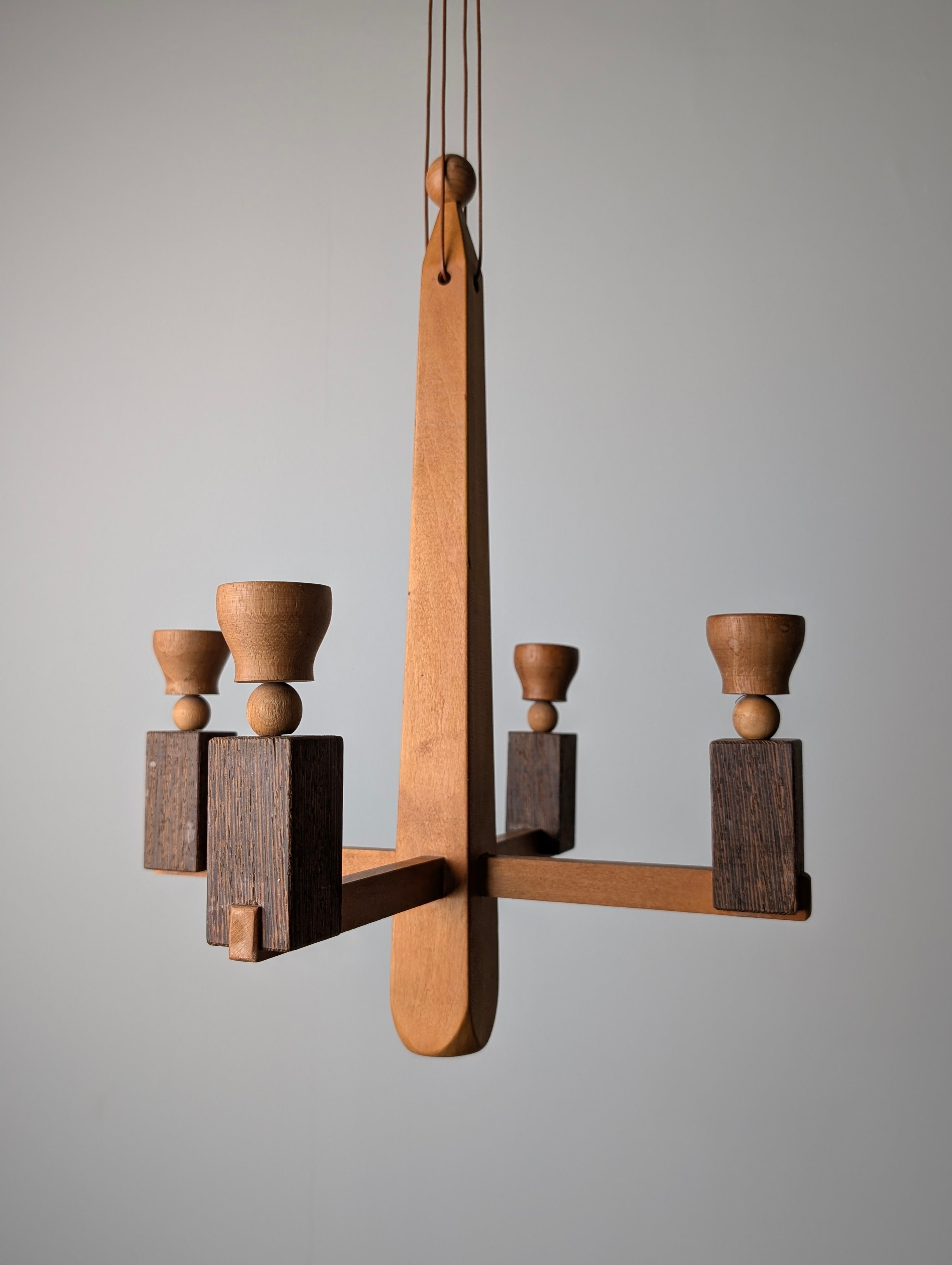 Danish_Wooden_Hanging_Candle_Chandelier,_Art_Deco_Geometric_Ceiling_Candelabra