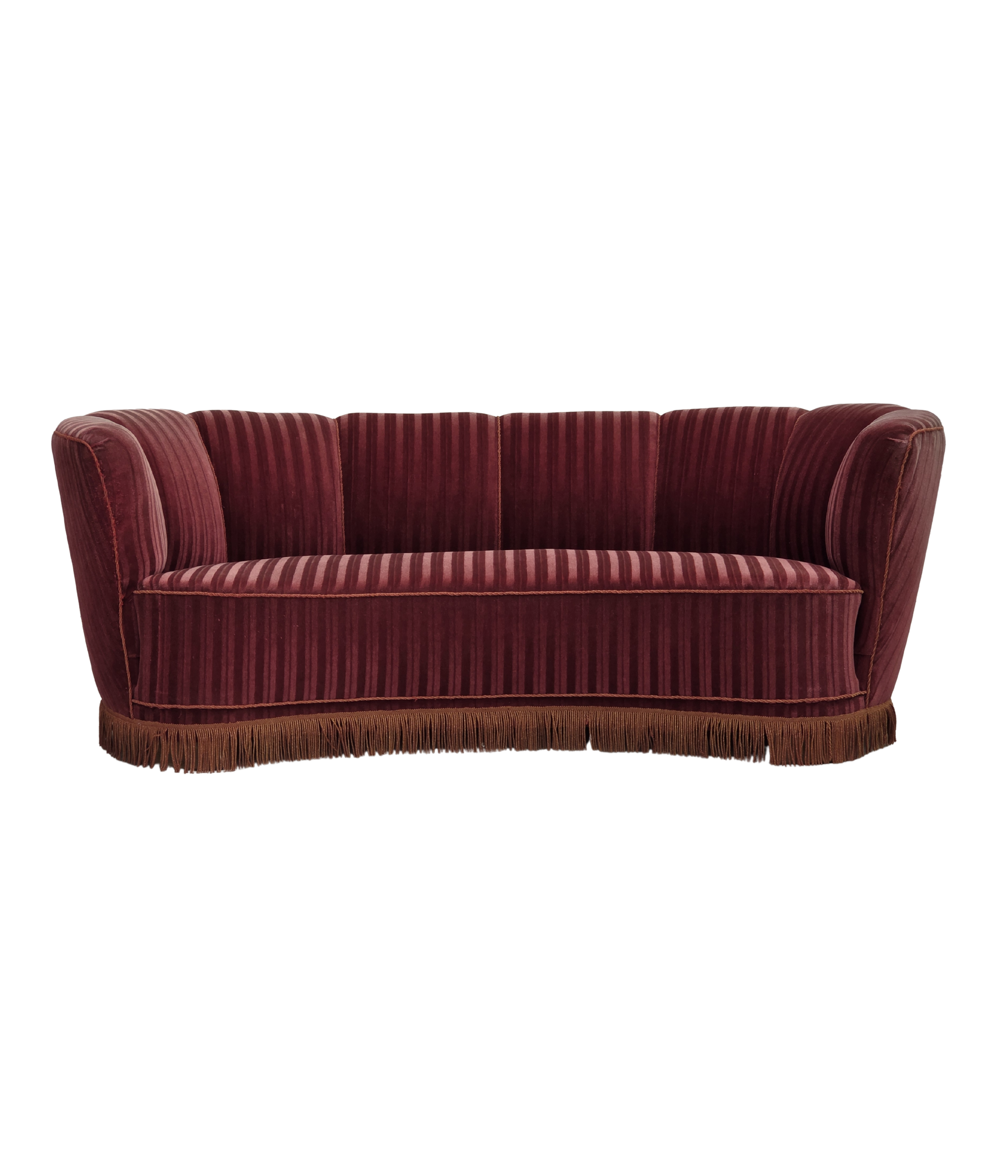 Danish_Banan_Two-Seater_Sofa_in_Red_Striped_Velour_and_Oak,_Denmark,_1960s