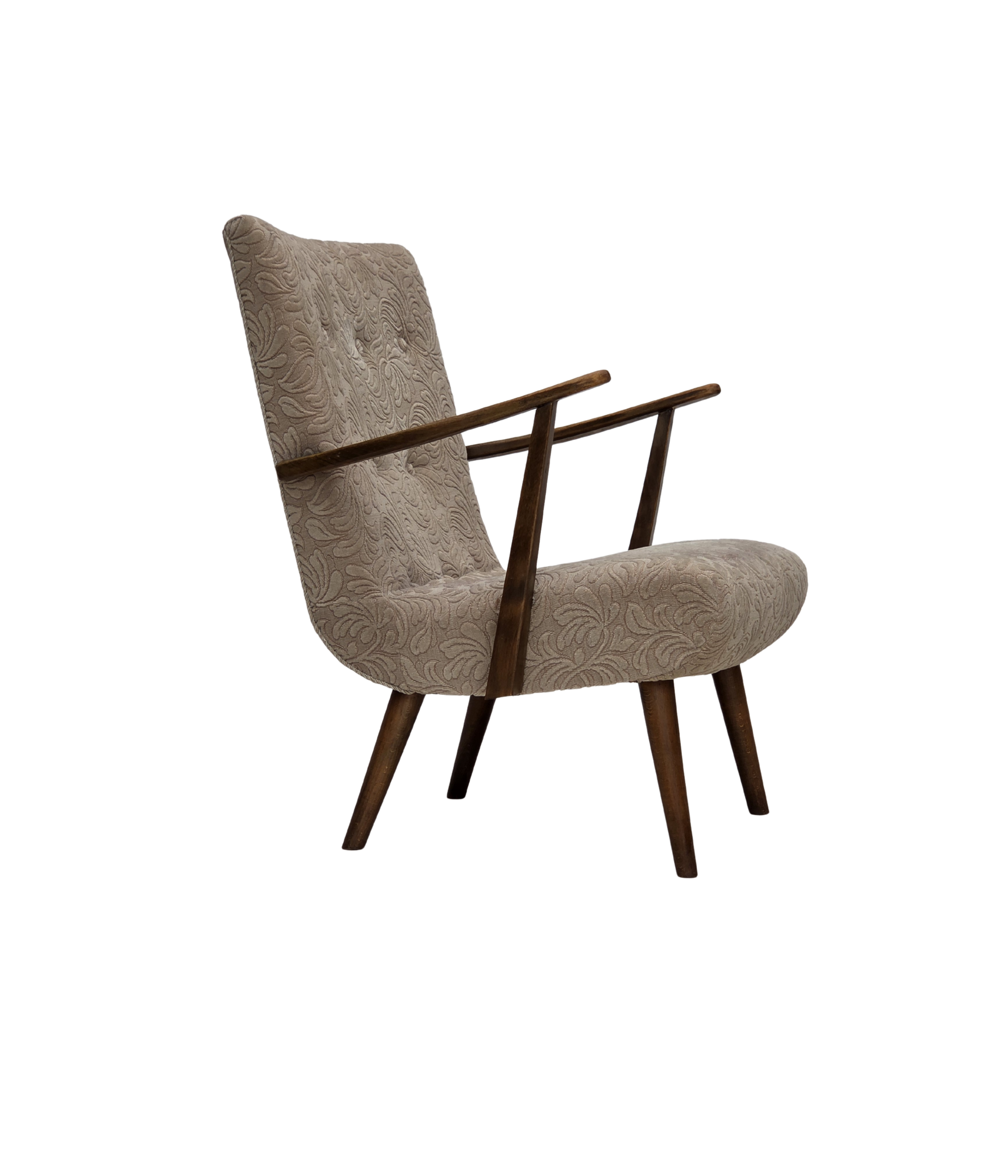 Danish_Beige_Wool_Lounge_Chair_with_Beech_Legs,_1960s