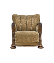 Danish_Brown_Velour_Lounge_Chair_with_Carved_Oak_Frame,_1950s