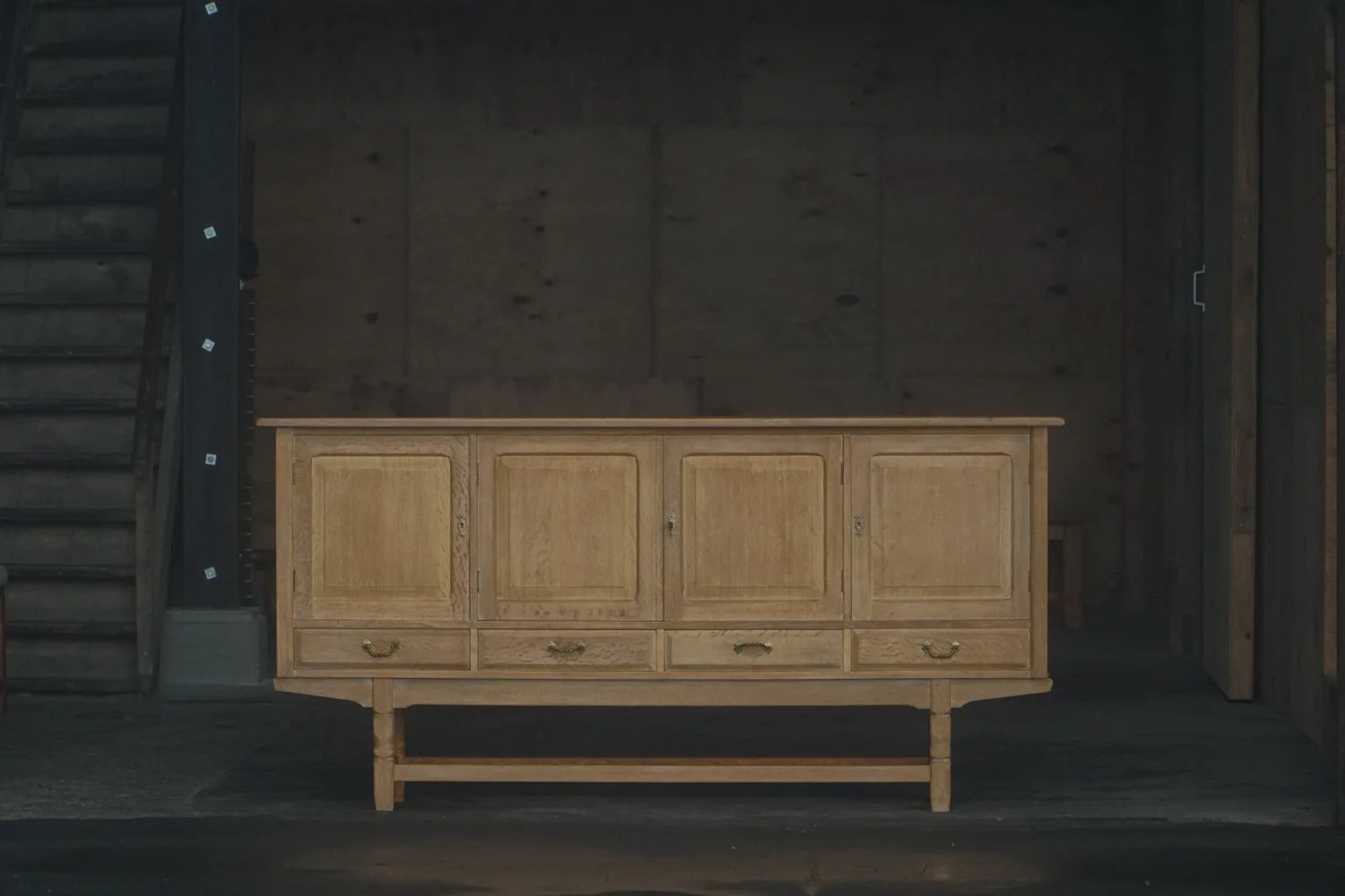 Danish_Brutalist_Oak_Sideboard_by_Cabinetmaker,_Scandinavian_Modern_Credenza,_1960s