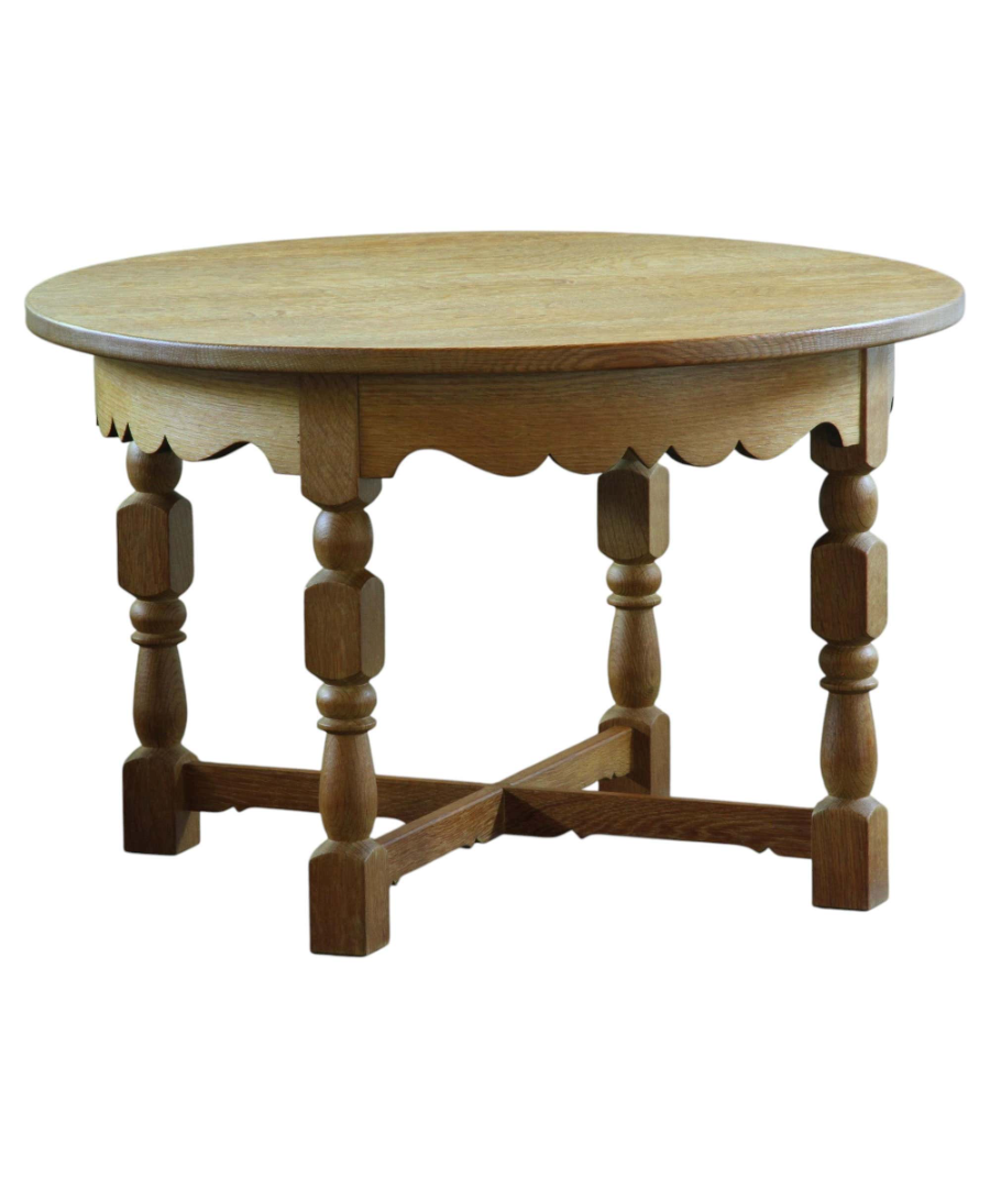 Danish_Brutalist_Round_Oak_Coffee_Table_in_the_Style_of_Henning_Kjærnulf,_1960s
