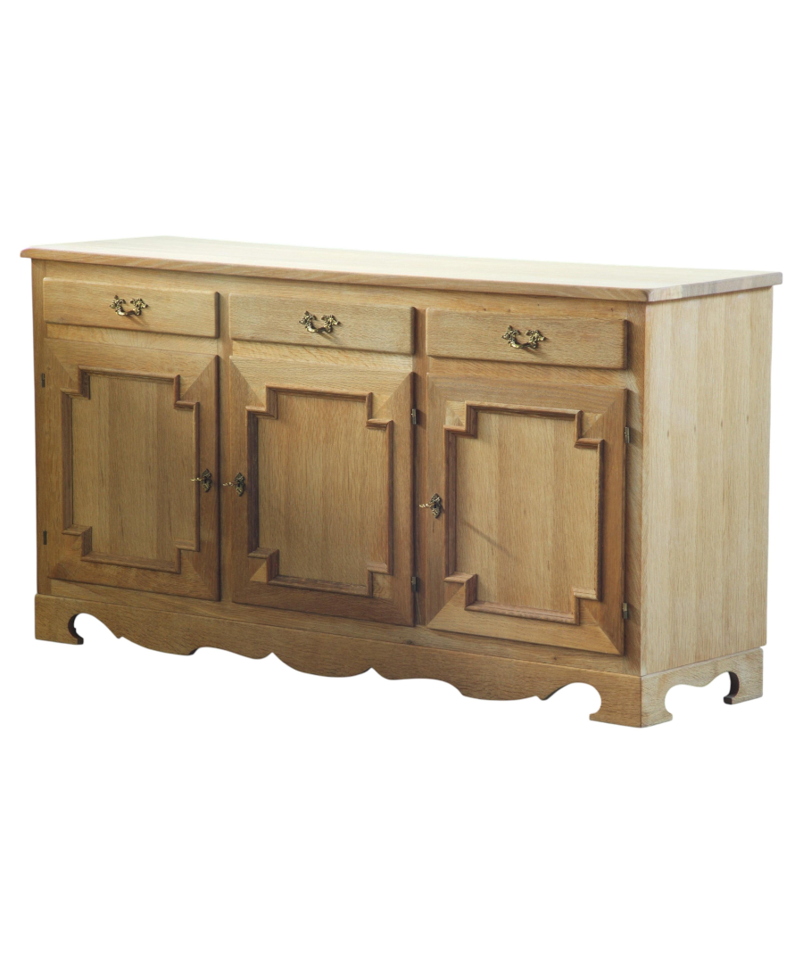 Danish_Brutalist_Solid_Oak_Sideboard_with_Carved_Doors_and_Three_Drawers,_Attributed_to_Henning_Kjærnulf,_1960s