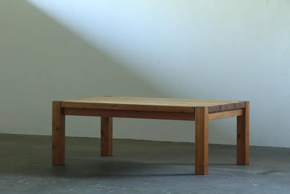 Danish_Brutalist_Solid_Pine_Dining_Table_with_Thick_Plank_Top,_Knud_Friis_&_Elmar_Moltke_Style,_1970s-1980s