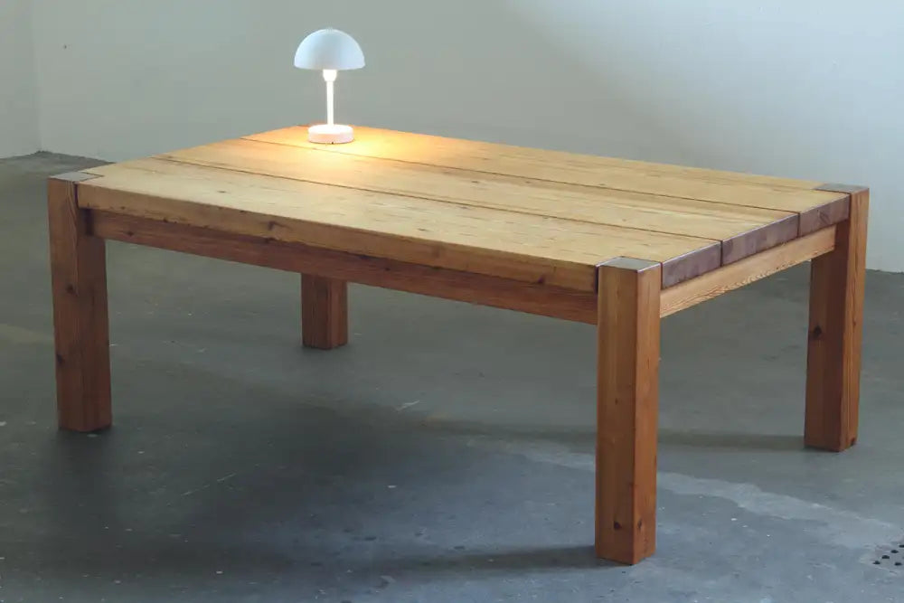 Danish_Brutalist_Solid_Pine_Dining_Table_with_Thick_Plank_Top,_Knud_Friis_&_Elmar_Moltke_Style,_1970s-1980s