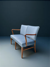 Danish_Two_Seater_Sofa_in_Walnut_and_Light_Blue_Velvet