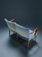 Danish_Two_Seater_Sofa_in_Walnut_and_Light_Blue_Velvet