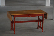 Danish_Extendable_Writing_Desk_and_Dining_Table_in_Solid_Wood_with_Drawer,_19th_Century