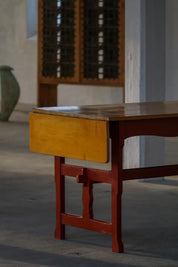 Danish_Extendable_Writing_Desk_and_Dining_Table_in_Solid_Wood_with_Drawer,_19th_Century