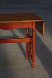 Danish_Extendable_Writing_Desk_and_Dining_Table_in_Solid_Wood_with_Drawer,_19th_Century