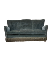 Danish_Green_Velour_3-Seater_Sofa_with_Oak_Legs,_1960s