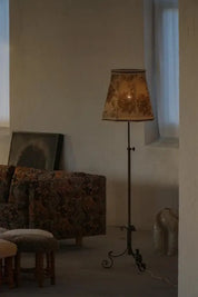 Danish_Iron_Floor_Lamp_with_Tripod_Base_and_Floral_Shade