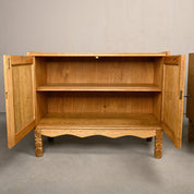 Set_of_2_Danish_Brutalist_Oak_Cabinets_Attributed_to_Henning_Kjærnulf,_1960s