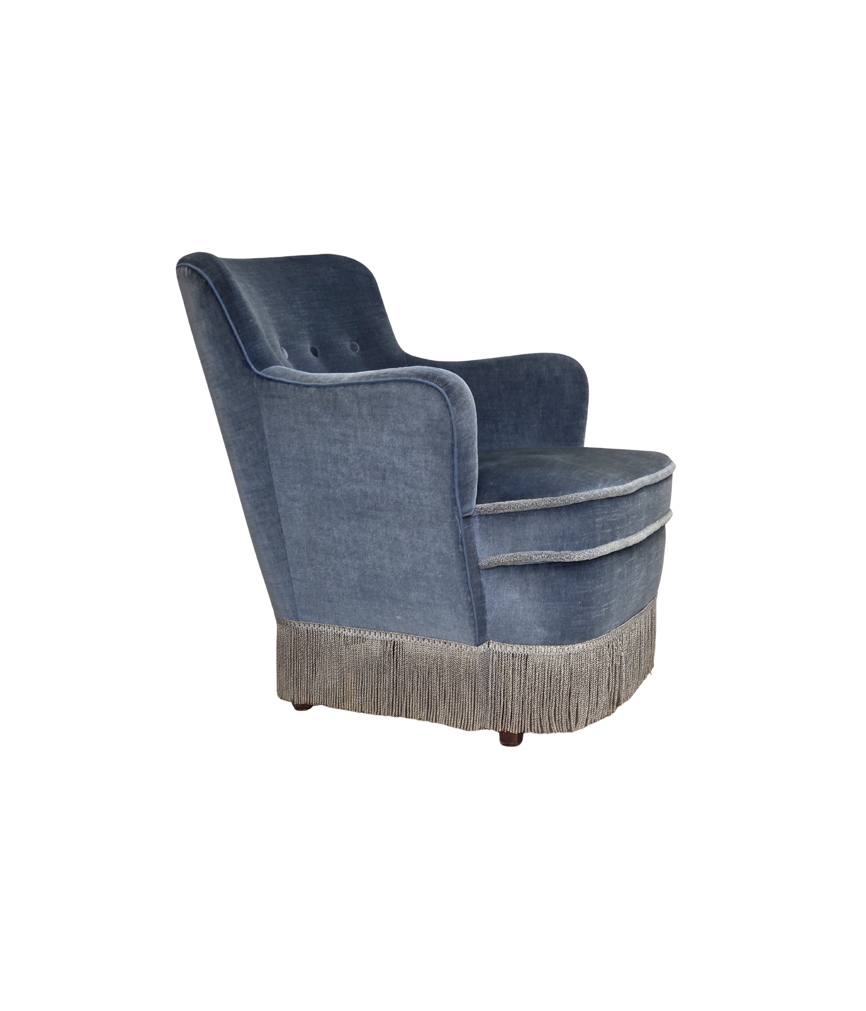 Danish_Mid-Century_Modern_Armchair_with_Original_Blue_Velour_Upholstery_and_Beech_Legs,_circa_1965-1970