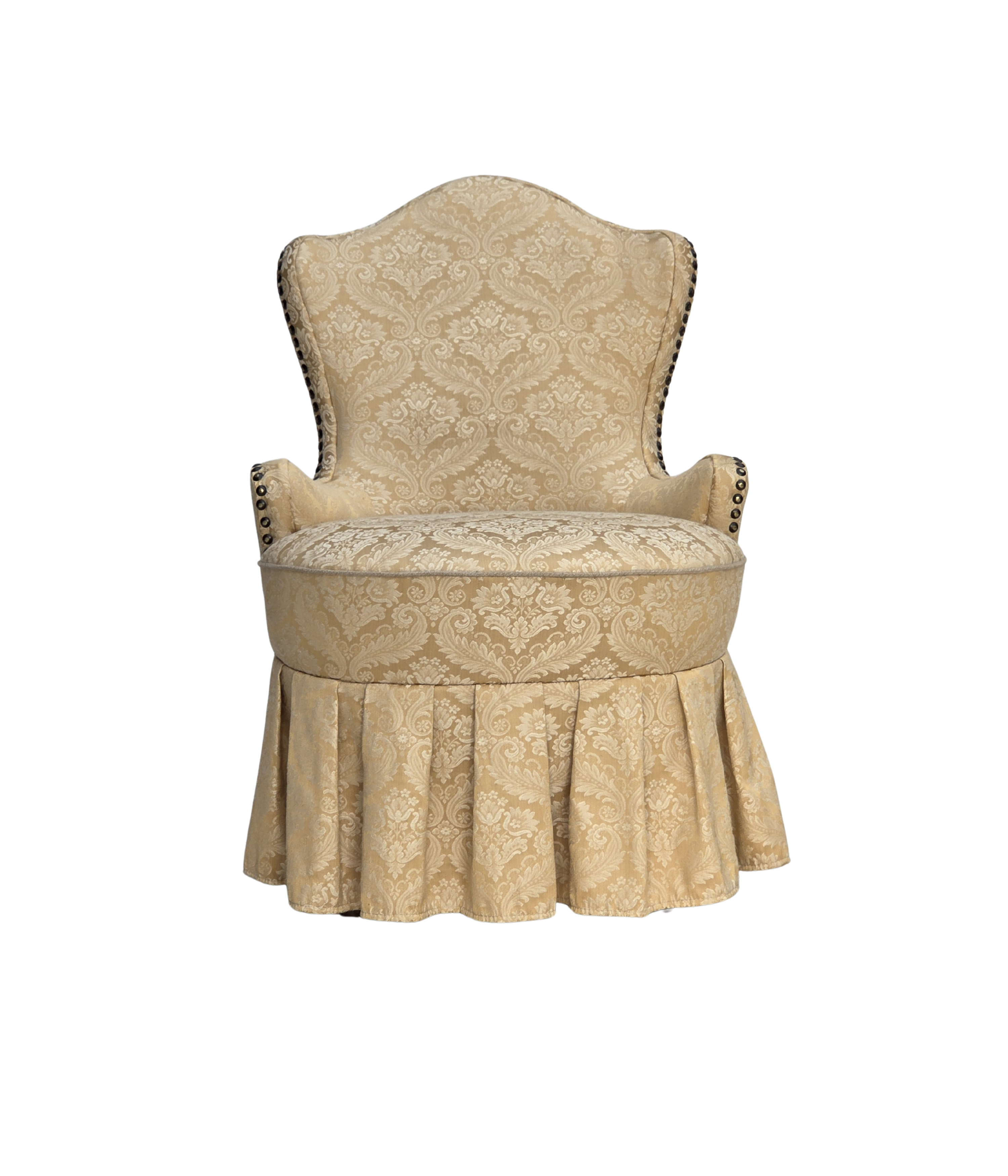 Danish_Mid-Century_Modern_Cocktail_Lounge_Chair_with_Beige_Jacquard_Upholstery_and_Beech_Legs,_1960s
